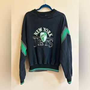 Vintage New York Jets Embroidered Logo Sweatshirt Crewneck Pullover Sweater Top